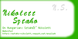 nikolett sztaho business card